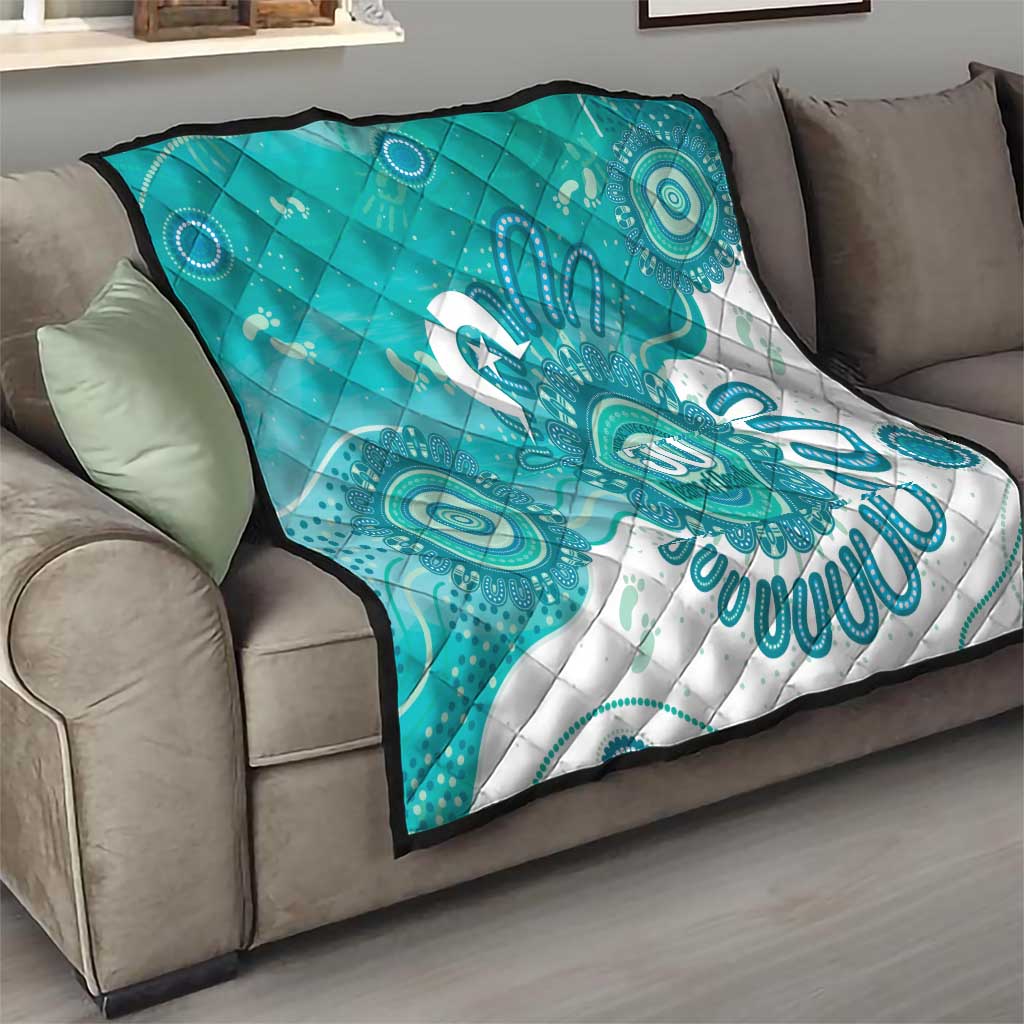 NAIDOC Week 2026 Quilt 50 Years Deadly Dhari Cyan Aboriginal Art