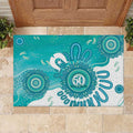 NAIDOC Week 2026 Rubber Doormat 50 Years Deadly Dhari Cyan Aboriginal Art