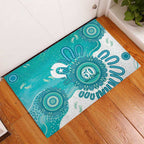NAIDOC Week 2026 Rubber Doormat 50 Years Deadly Dhari Cyan Aboriginal Art