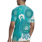 NAIDOC Week 2026 Rugby Jersey 50 Years Deadly Dhari Cyan Aboriginal Art