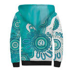 NAIDOC Week 2026 Sherpa Hoodie 50 Years Deadly Dhari Cyan Aboriginal Art