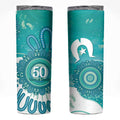 NAIDOC Week 2026 Skinny Tumbler 50 Years Deadly Dhari Cyan Aboriginal Art