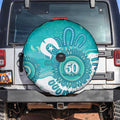 NAIDOC Week 2026 Spare Tire Cover 50 Years Deadly Dhari Cyan Aboriginal Art
