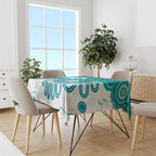 NAIDOC Week 2026 Tablecloth 50 Years Deadly Dhari Cyan Aboriginal Art