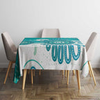 NAIDOC Week 2026 Tablecloth 50 Years Deadly Dhari Cyan Aboriginal Art