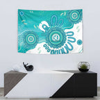 NAIDOC Week 2026 Tapestry 50 Years Deadly Dhari Cyan Aboriginal Art