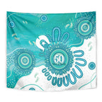NAIDOC Week 2026 Tapestry 50 Years Deadly Dhari Cyan Aboriginal Art