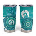 NAIDOC Week 2026 Tumbler Cup 50 Years Deadly Dhari Cyan Aboriginal Art