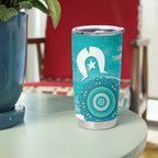 NAIDOC Week 2026 Tumbler Cup 50 Years Deadly Dhari Cyan Aboriginal Art