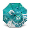 NAIDOC Week 2026 Umbrella 50 Years Deadly Dhari Cyan Aboriginal Art