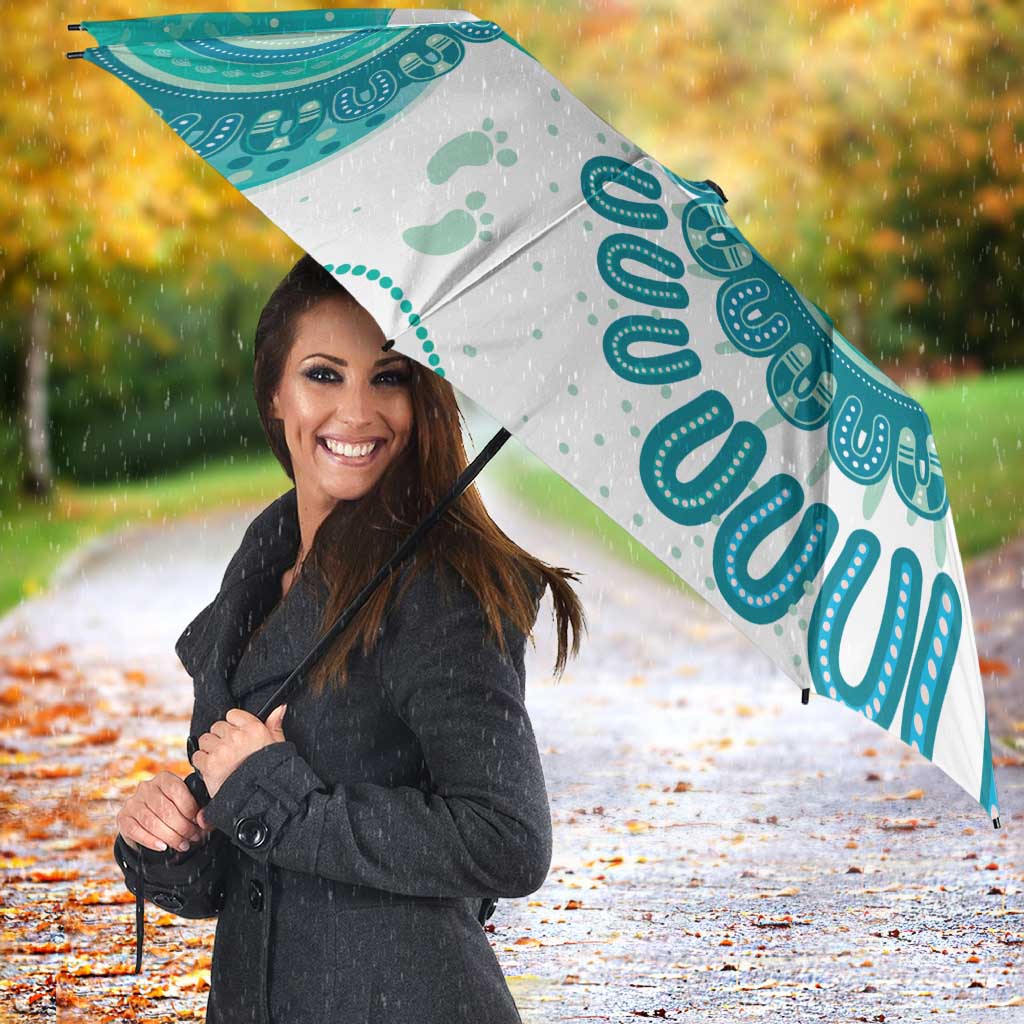 NAIDOC Week 2026 Umbrella 50 Years Deadly Dhari Cyan Aboriginal Art