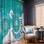 NAIDOC Week 2026 Window Curtain 50 Years Deadly Dhari Cyan Aboriginal Art