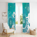 NAIDOC Week 2026 Window Curtain 50 Years Deadly Dhari Cyan Aboriginal Art