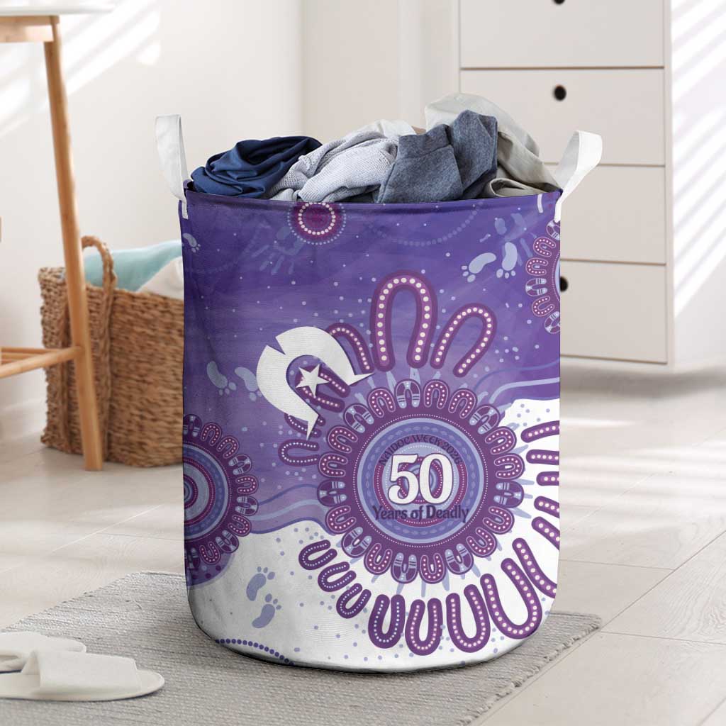 NAIDOC Week 2026 Laundry Basket 50 Years Deadly Dhari Purple Aboriginal Art
