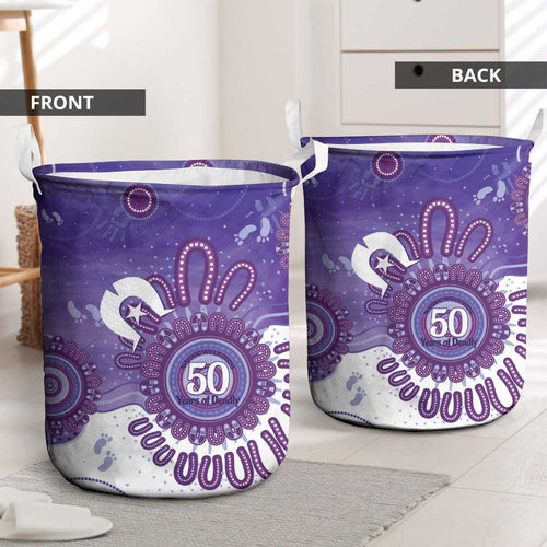 NAIDOC Week 2026 Laundry Basket 50 Years Deadly Dhari Purple Aboriginal Art