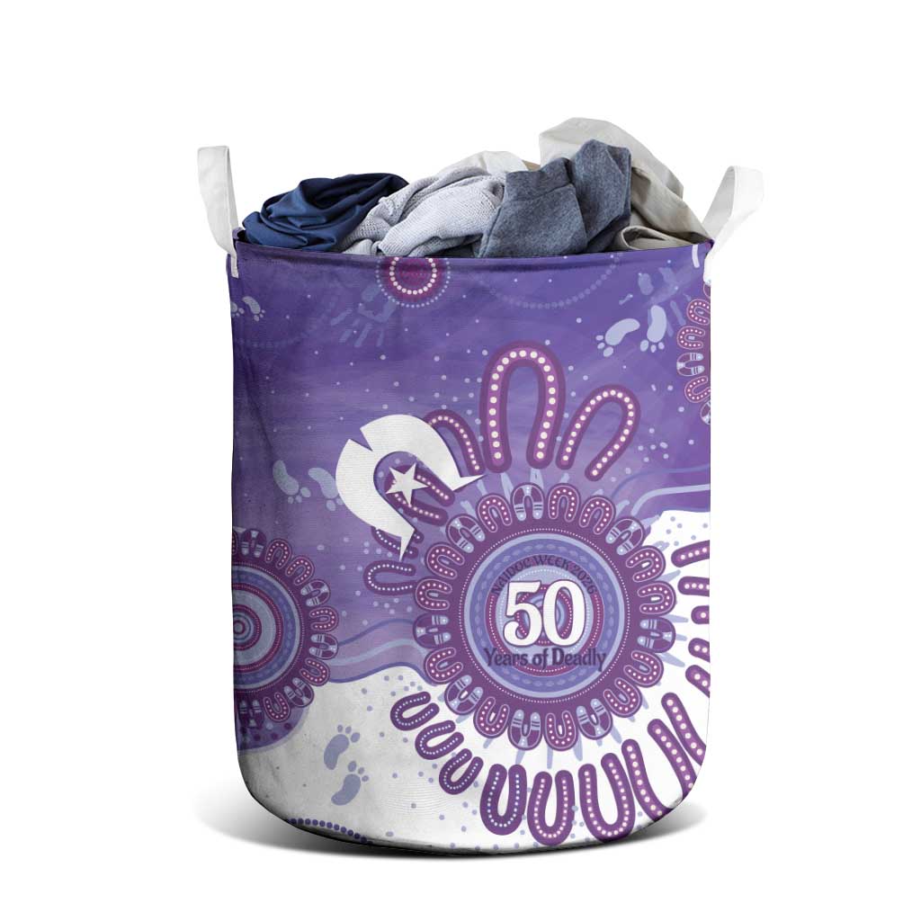 NAIDOC Week 2026 Laundry Basket 50 Years Deadly Dhari Purple Aboriginal Art