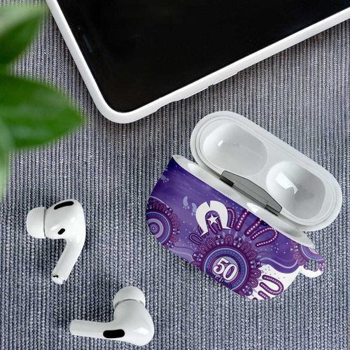 NAIDOC Week 2026 AirPods Case 50 Years Deadly Dhari Purple Aboriginal Art