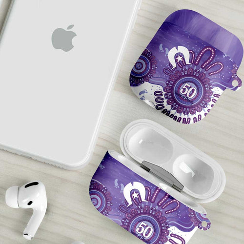 NAIDOC Week 2026 AirPods Case 50 Years Deadly Dhari Purple Aboriginal Art