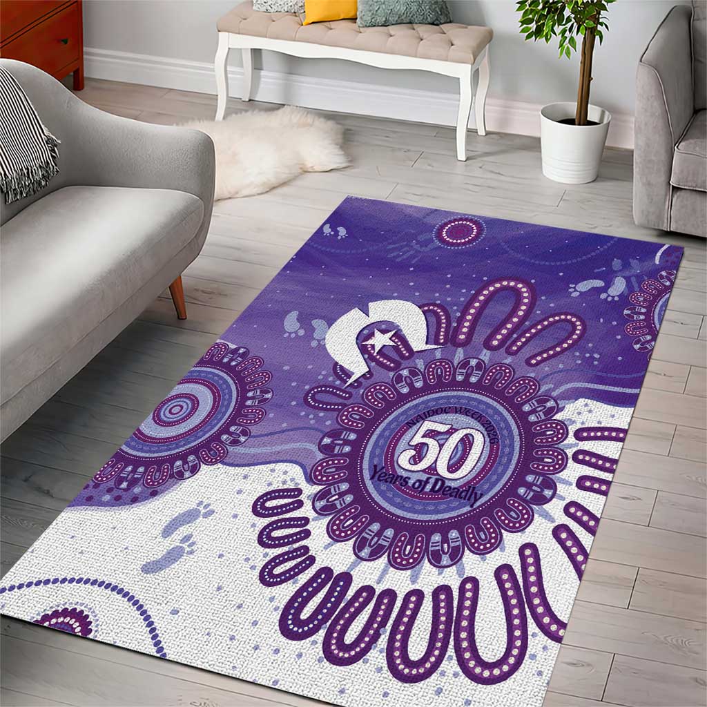 NAIDOC Week 2026 Area Rug 50 Years Deadly Dhari Purple Aboriginal Art