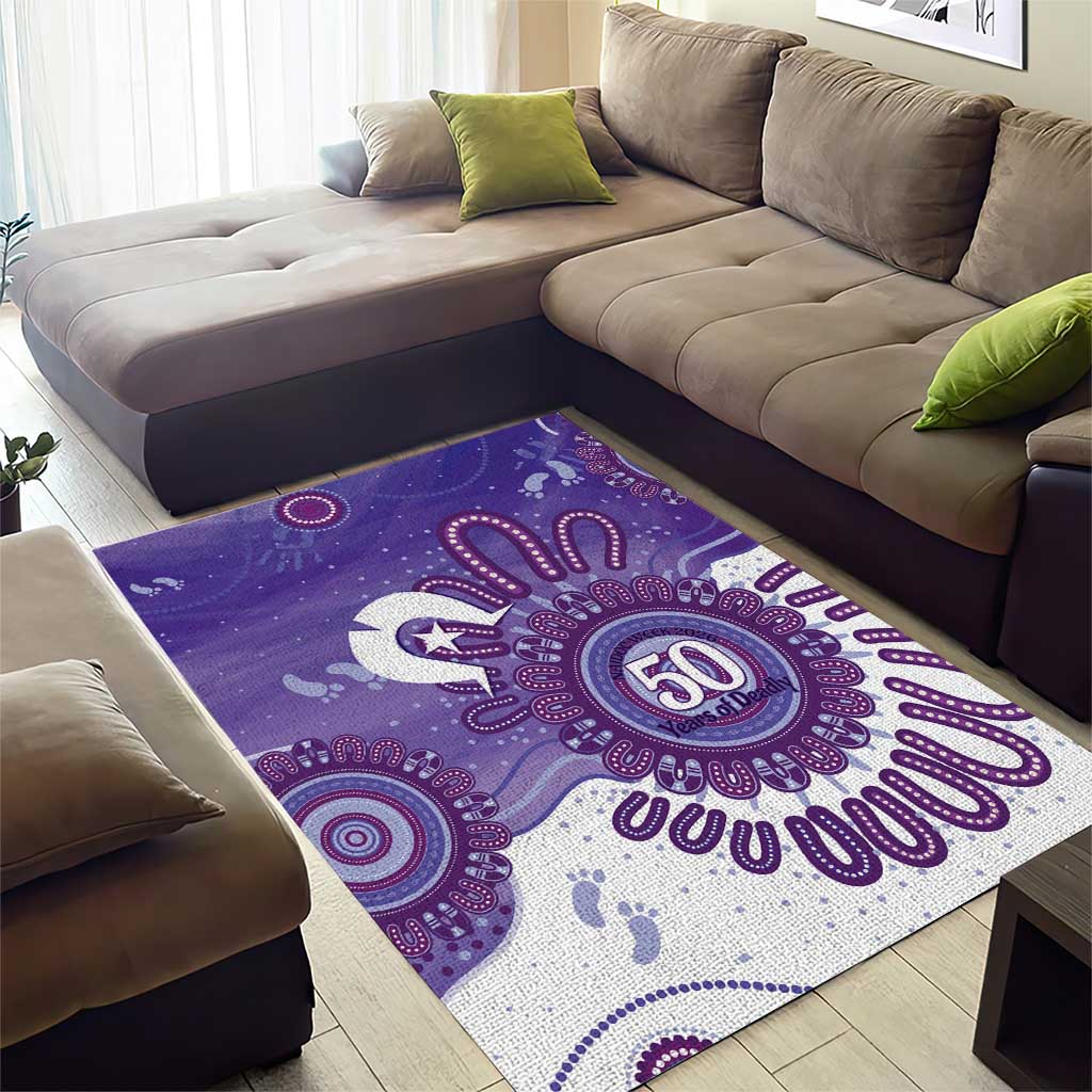 NAIDOC Week 2026 Area Rug 50 Years Deadly Dhari Purple Aboriginal Art