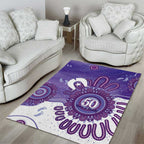 NAIDOC Week 2026 Area Rug 50 Years Deadly Dhari Purple Aboriginal Art