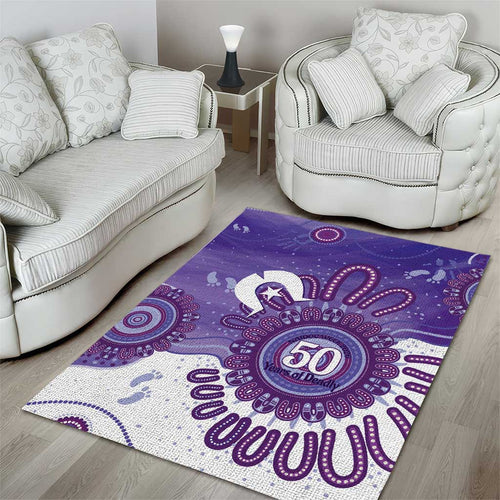 NAIDOC Week 2026 Area Rug 50 Years Deadly Dhari Purple Aboriginal Art