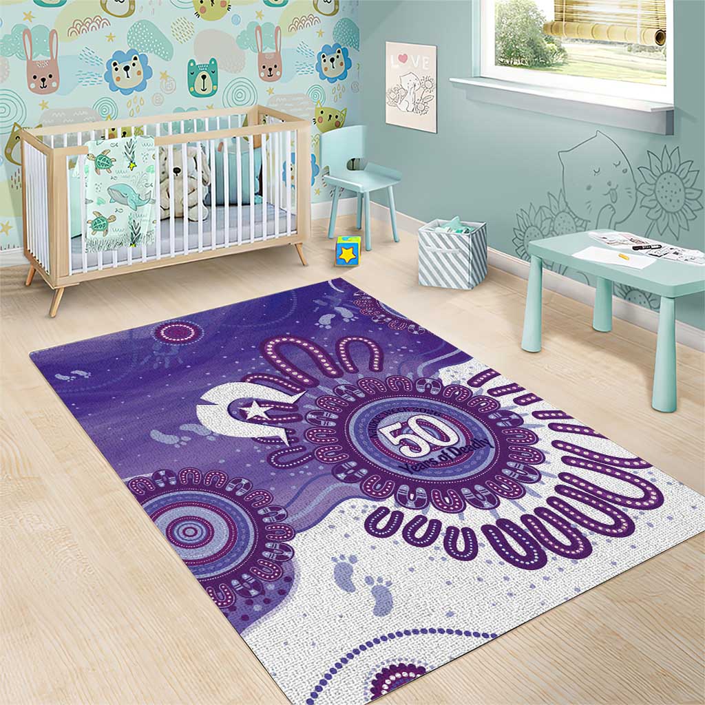 NAIDOC Week 2026 Area Rug 50 Years Deadly Dhari Purple Aboriginal Art