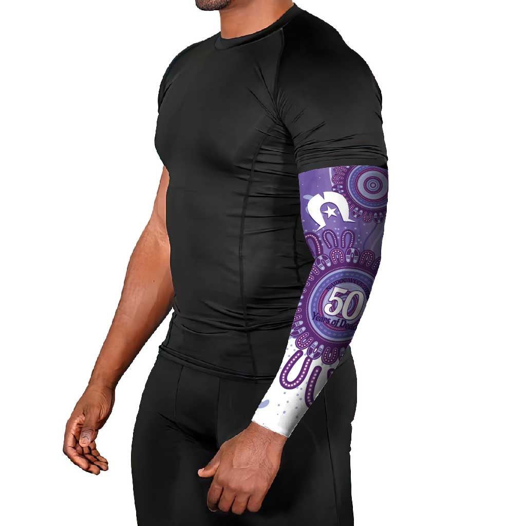NAIDOC Week 2026 Arm Sleeves 50 Years Deadly Dhari Purple Aboriginal Art