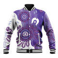 NAIDOC Week 2026 Baseball Jacket 50 Years Deadly Dhari Purple Aboriginal Art