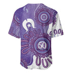 NAIDOC Week 2026 Baseball Jersey 50 Years Deadly Dhari Purple Aboriginal Art
