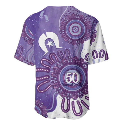 NAIDOC Week 2026 Baseball Jersey 50 Years Deadly Dhari Purple Aboriginal Art