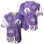 NAIDOC Week 2026 Baseball Jersey 50 Years Deadly Dhari Purple Aboriginal Art