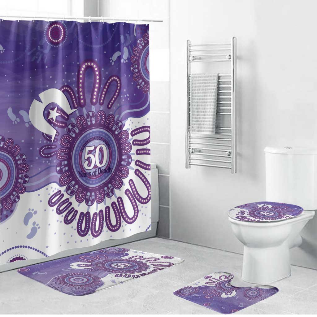 NAIDOC Week 2026 Bathroom Set 50 Years Deadly Dhari Purple Aboriginal Art