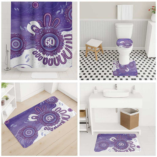 NAIDOC Week 2026 Bathroom Set 50 Years Deadly Dhari Purple Aboriginal Art