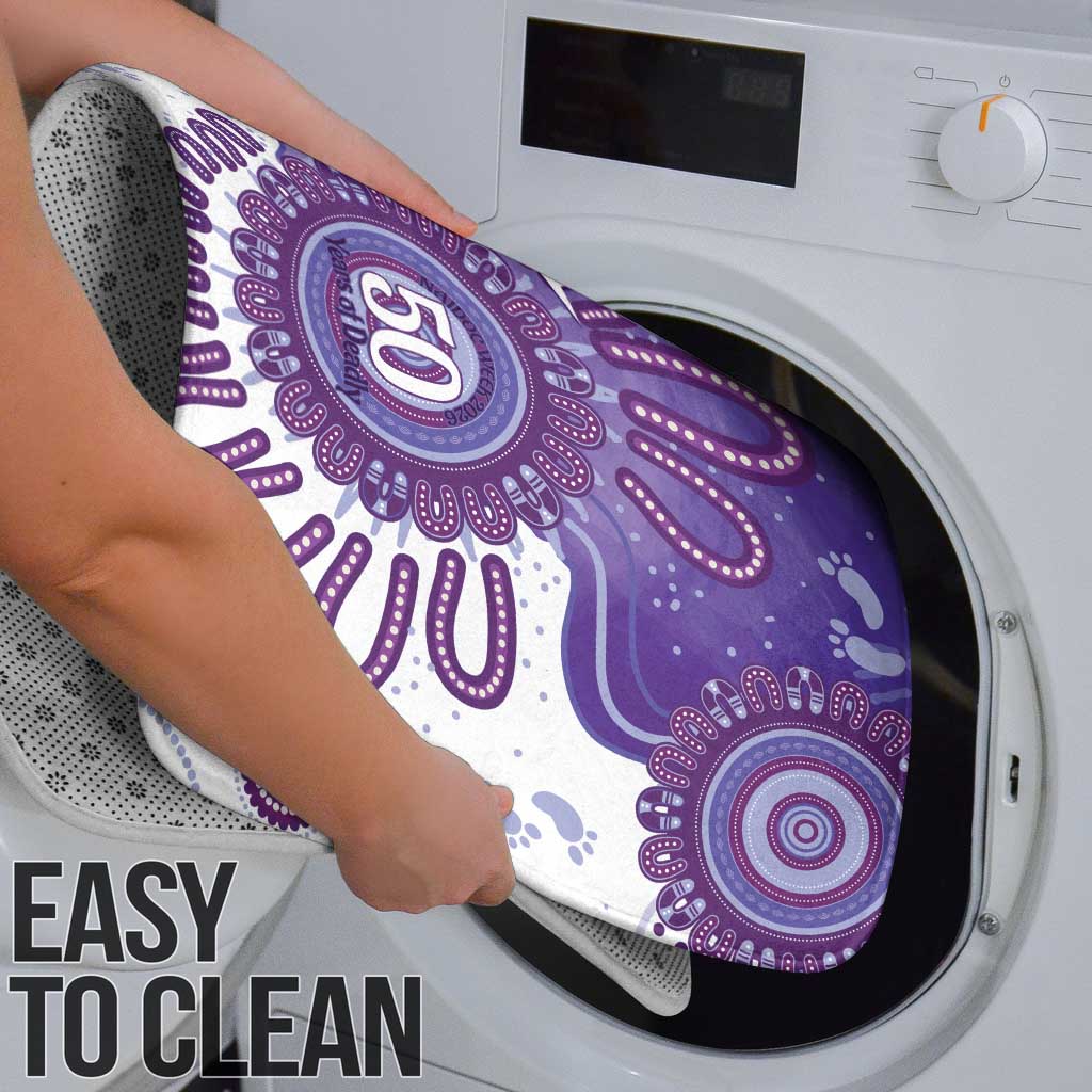 NAIDOC Week 2026 Bathroom Set 50 Years Deadly Dhari Purple Aboriginal Art