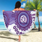 NAIDOC Week 2026 Beach Blanket 50 Years Deadly Dhari Purple Aboriginal Art