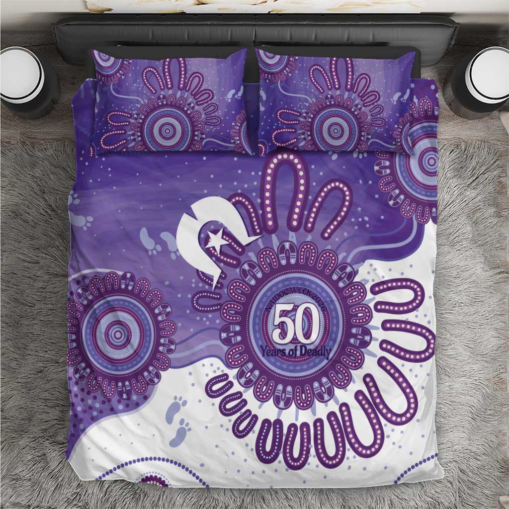 NAIDOC Week 2026 Bedding Set 50 Years Deadly Dhari Purple Aboriginal Art