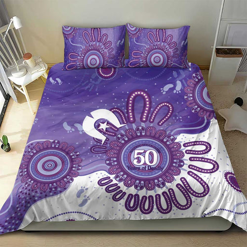 NAIDOC Week 2026 Bedding Set 50 Years Deadly Dhari Purple Aboriginal Art