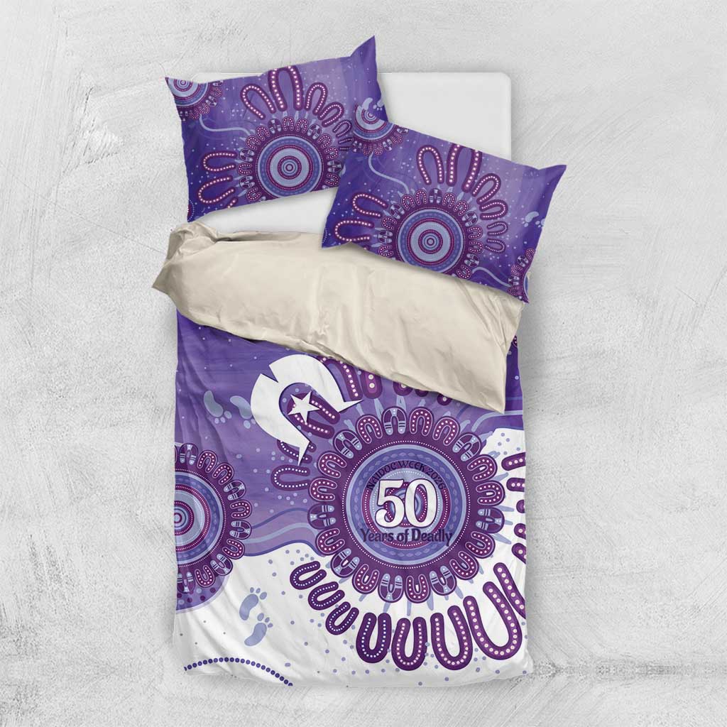 NAIDOC Week 2026 Bedding Set 50 Years Deadly Dhari Purple Aboriginal Art