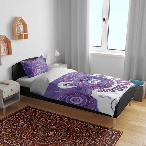 NAIDOC Week 2026 Bedding Set 50 Years Deadly Dhari Purple Aboriginal Art