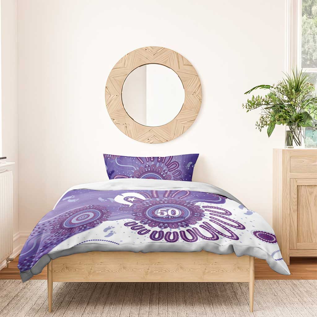 NAIDOC Week 2026 Bedding Set 50 Years Deadly Dhari Purple Aboriginal Art