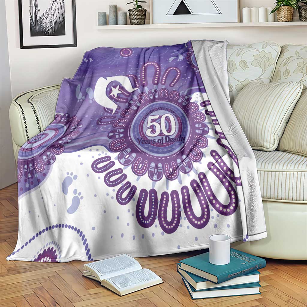 NAIDOC Week 2026 Blanket 50 Years Deadly Dhari Purple Aboriginal Art