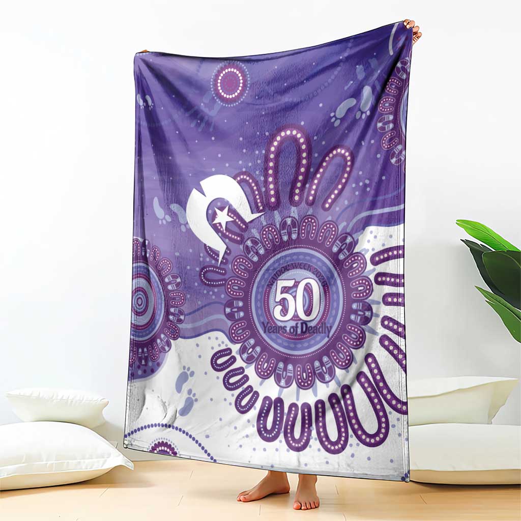NAIDOC Week 2026 Blanket 50 Years Deadly Dhari Purple Aboriginal Art