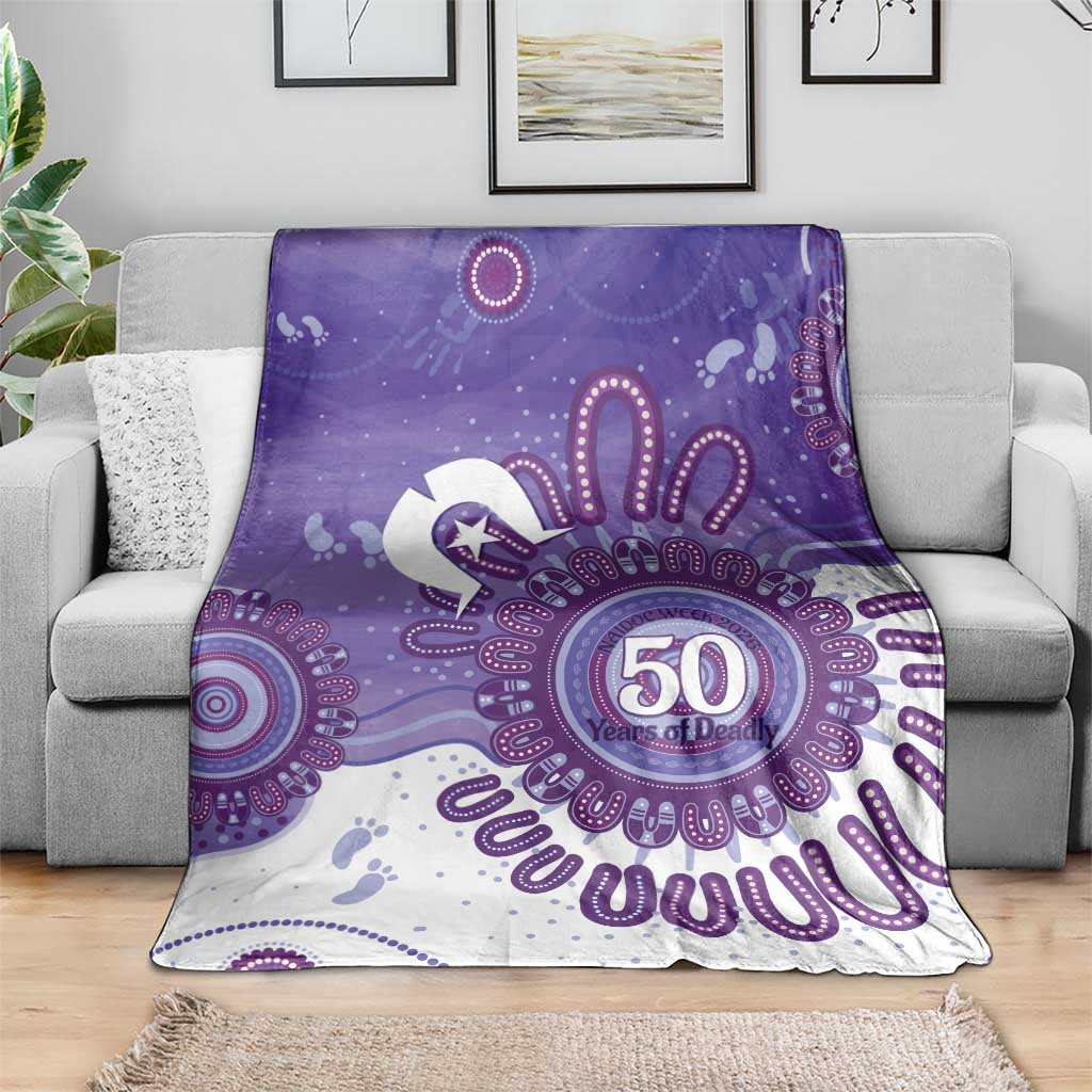 NAIDOC Week 2026 Blanket 50 Years Deadly Dhari Purple Aboriginal Art