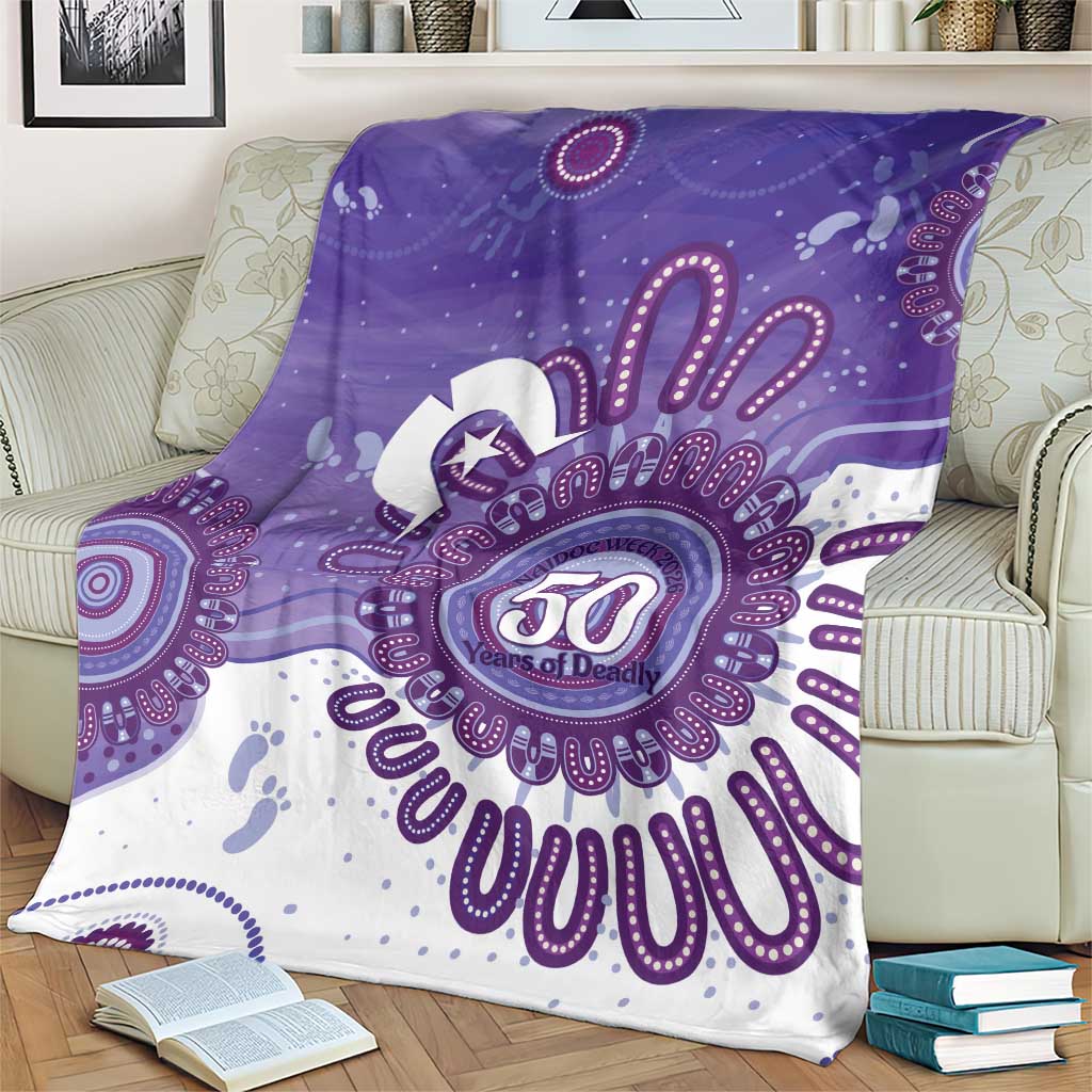 NAIDOC Week 2026 Blanket 50 Years Deadly Dhari Purple Aboriginal Art