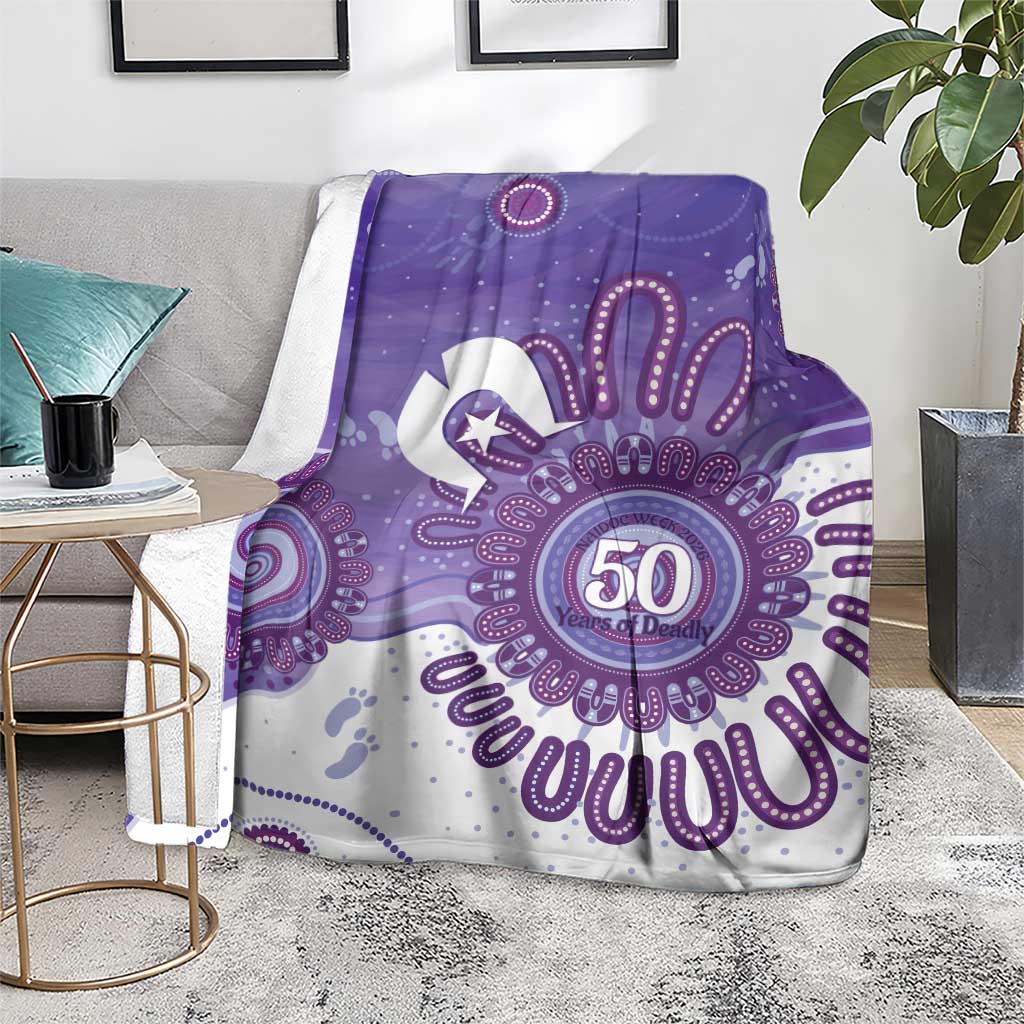 NAIDOC Week 2026 Blanket 50 Years Deadly Dhari Purple Aboriginal Art
