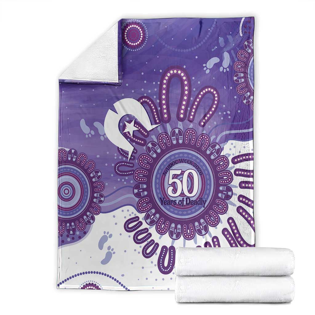 NAIDOC Week 2026 Blanket 50 Years Deadly Dhari Purple Aboriginal Art