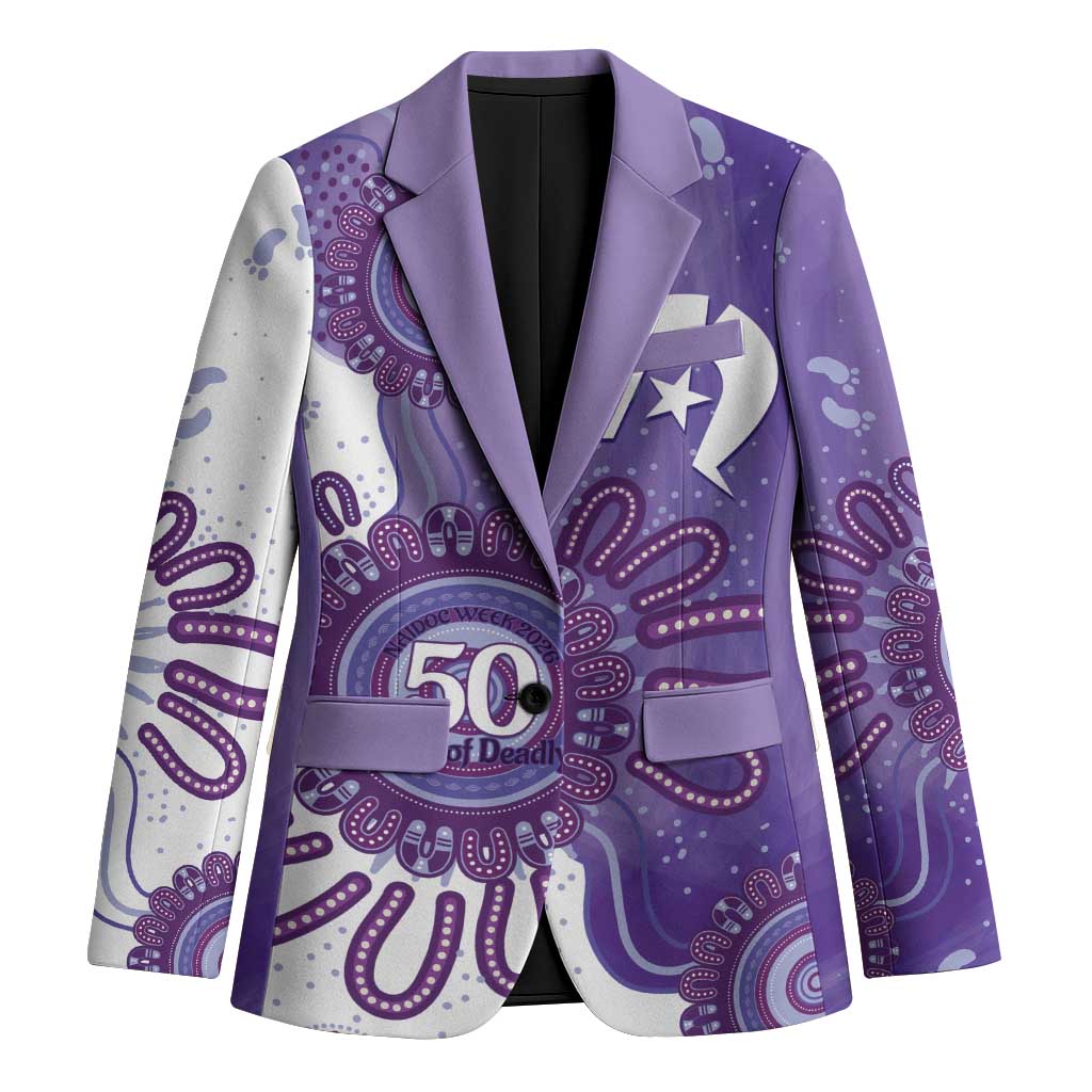 NAIDOC Week 2026 Blazer 50 Years Deadly Dhari Purple Aboriginal Art