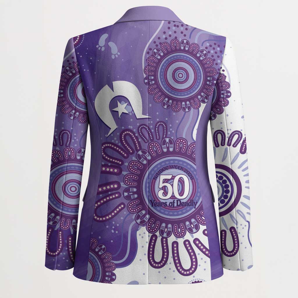 NAIDOC Week 2026 Blazer 50 Years Deadly Dhari Purple Aboriginal Art