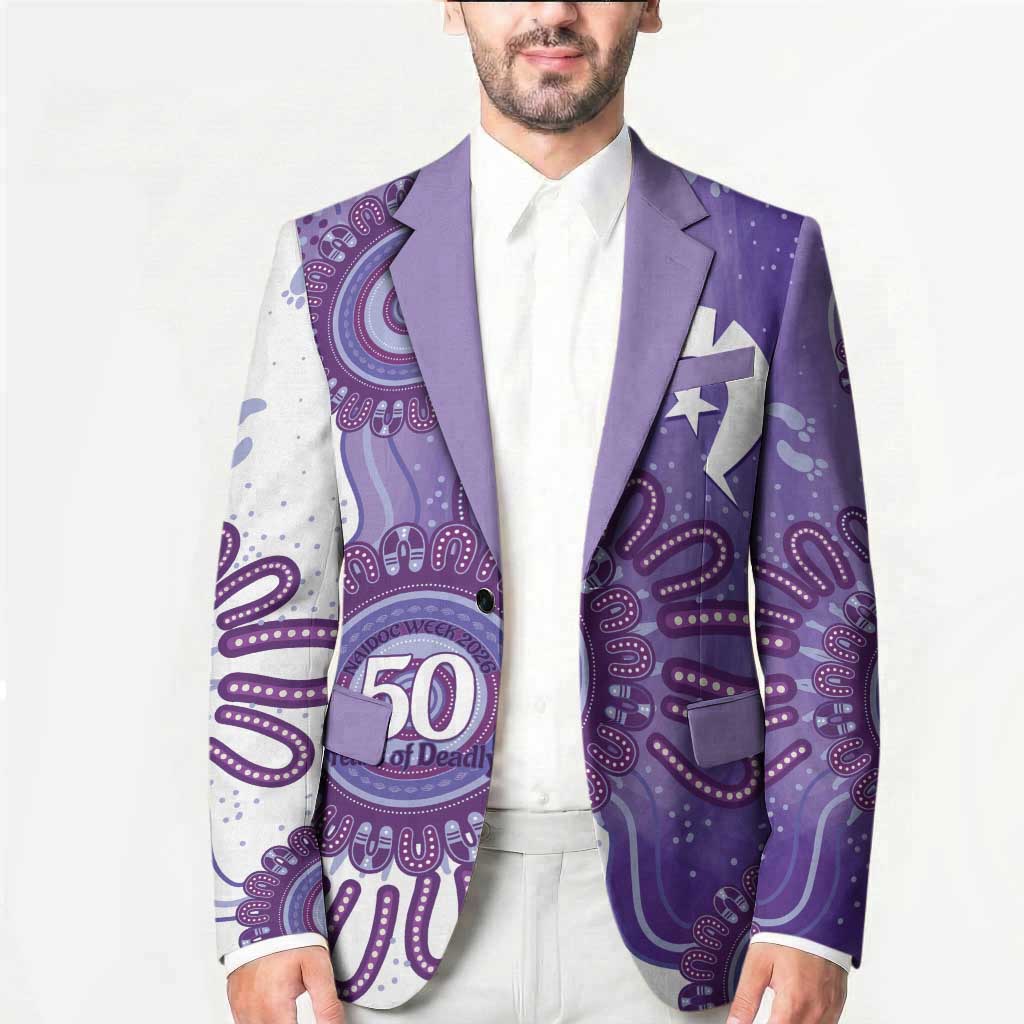 NAIDOC Week 2026 Blazer 50 Years Deadly Dhari Purple Aboriginal Art